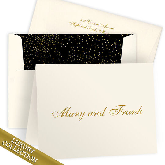Luxury Elizabeth Folded Note Card Collection - Raised Ink